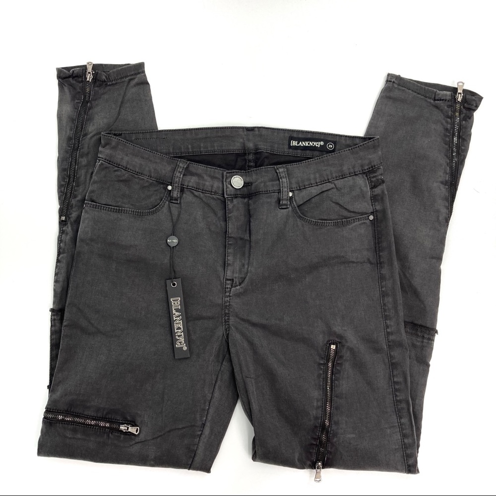 BLANKNYC Black Moto Skinny Jeans Size 29